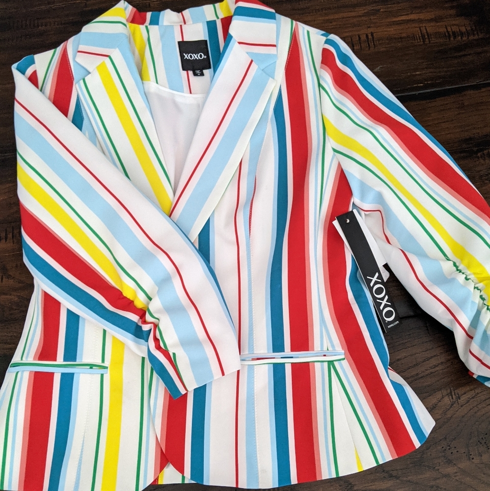 Colorful Striped Blazer